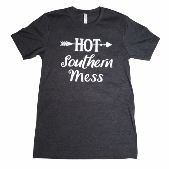 Hot Southern Mess Tee Heather Gray - Picture 1 of 2